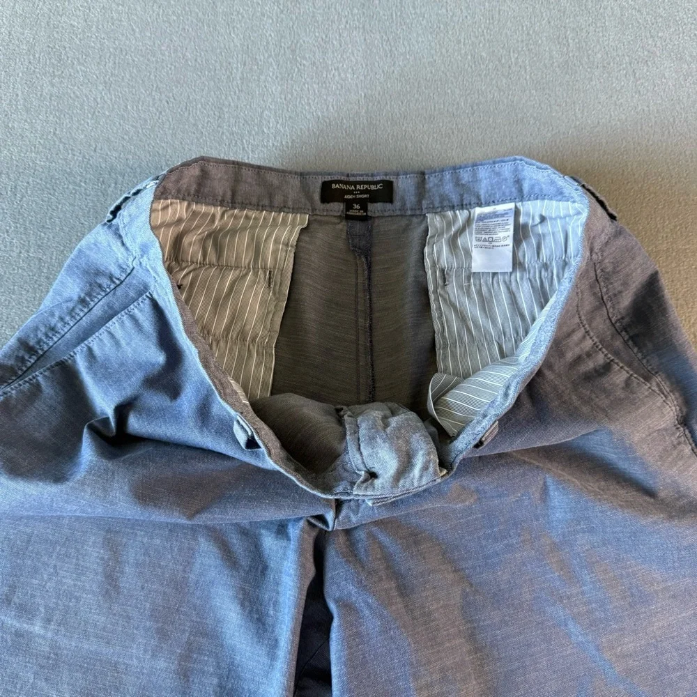 Banana Republic Aiden Light Blue Flat Front‎ Shorts 100% cotton size 36